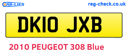 DK10JXB are the vehicle registration plates.