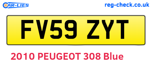 FV59ZYT are the vehicle registration plates.