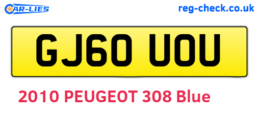 GJ60UOU are the vehicle registration plates.