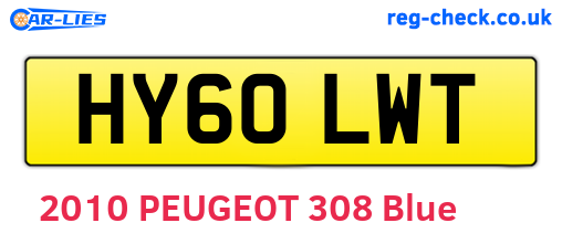 HY60LWT are the vehicle registration plates.