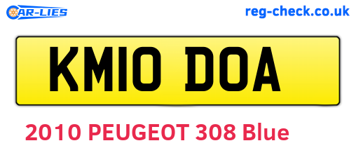 KM10DOA are the vehicle registration plates.