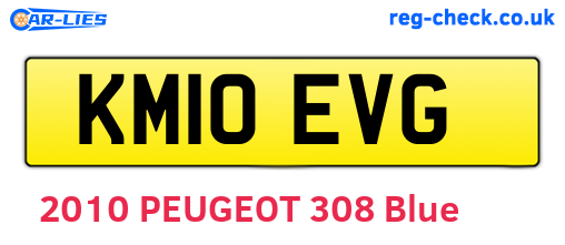 KM10EVG are the vehicle registration plates.