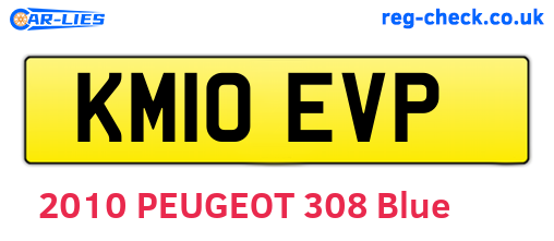 KM10EVP are the vehicle registration plates.