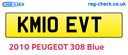 KM10EVT are the vehicle registration plates.