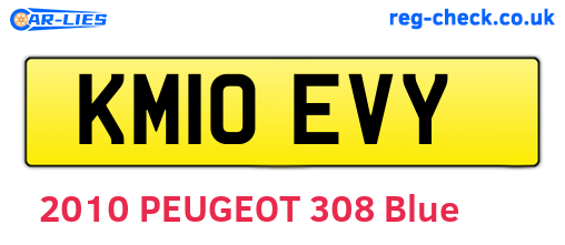 KM10EVY are the vehicle registration plates.