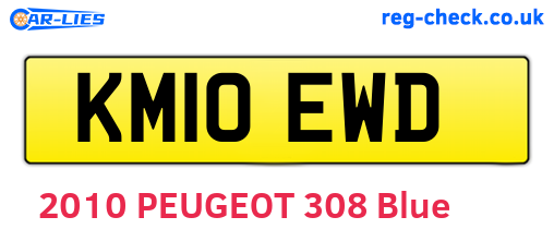 KM10EWD are the vehicle registration plates.