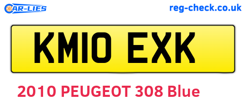 KM10EXK are the vehicle registration plates.