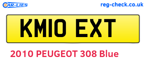 KM10EXT are the vehicle registration plates.
