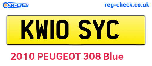 KW10SYC are the vehicle registration plates.