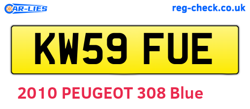 KW59FUE are the vehicle registration plates.