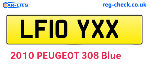 LF10YXX are the vehicle registration plates.