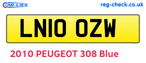 LN10OZW are the vehicle registration plates.
