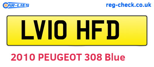 LV10HFD are the vehicle registration plates.