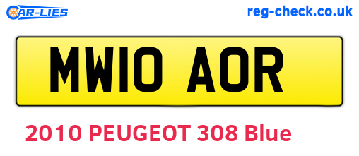 MW10AOR are the vehicle registration plates.