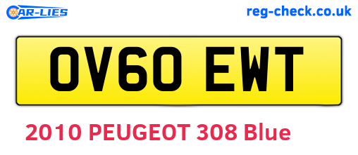 OV60EWT are the vehicle registration plates.