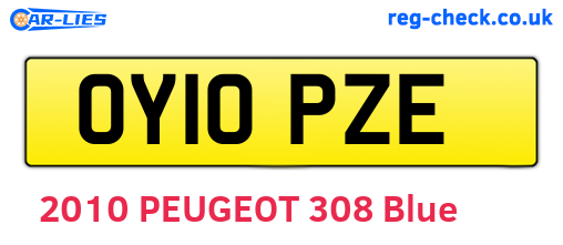 OY10PZE are the vehicle registration plates.