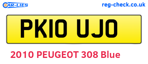 PK10UJO are the vehicle registration plates.