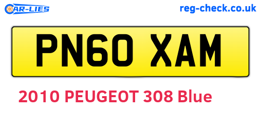 PN60XAM are the vehicle registration plates.