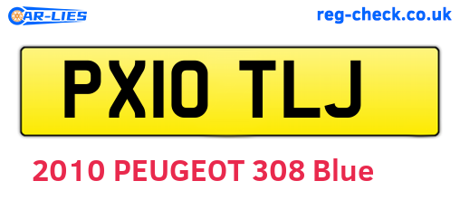 PX10TLJ are the vehicle registration plates.