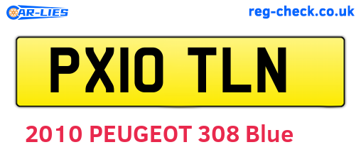 PX10TLN are the vehicle registration plates.
