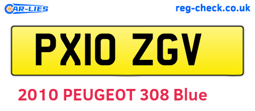 PX10ZGV are the vehicle registration plates.