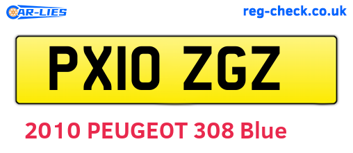 PX10ZGZ are the vehicle registration plates.
