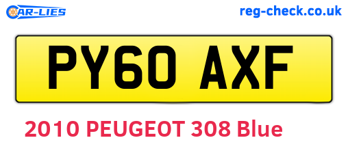 PY60AXF are the vehicle registration plates.