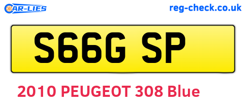 S66GSP are the vehicle registration plates.