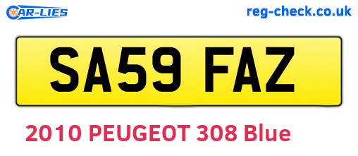 SA59FAZ are the vehicle registration plates.