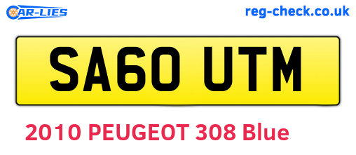 SA60UTM are the vehicle registration plates.