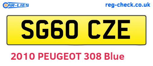 SG60CZE are the vehicle registration plates.