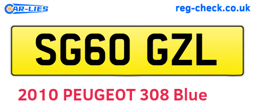 SG60GZL are the vehicle registration plates.