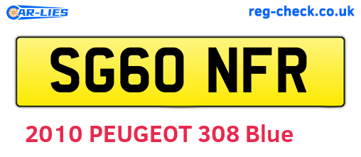 SG60NFR are the vehicle registration plates.