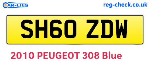 SH60ZDW are the vehicle registration plates.