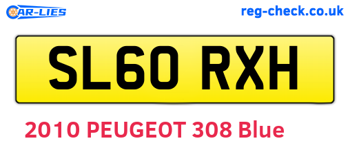 SL60RXH are the vehicle registration plates.