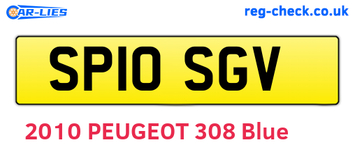 SP10SGV are the vehicle registration plates.
