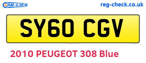 SY60CGV are the vehicle registration plates.