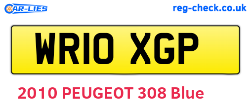 WR10XGP are the vehicle registration plates.
