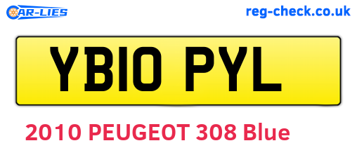 YB10PYL are the vehicle registration plates.