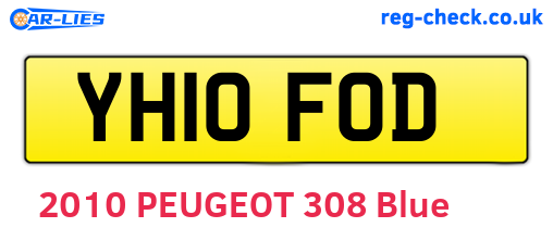 YH10FOD are the vehicle registration plates.