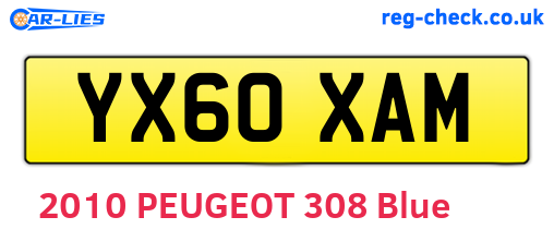 YX60XAM are the vehicle registration plates.