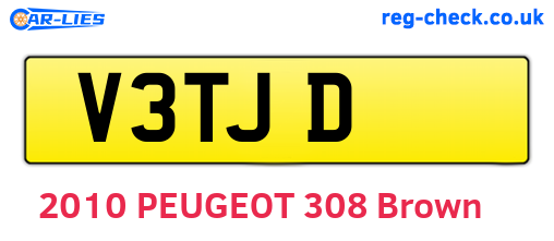 V3TJD are the vehicle registration plates.