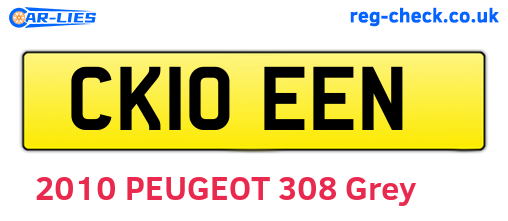 CK10EEN are the vehicle registration plates.
