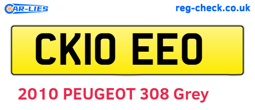 CK10EEO are the vehicle registration plates.