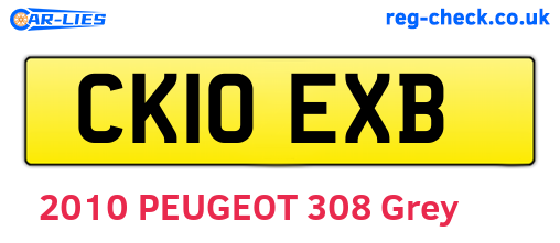 CK10EXB are the vehicle registration plates.