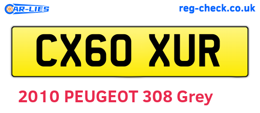 CX60XUR are the vehicle registration plates.