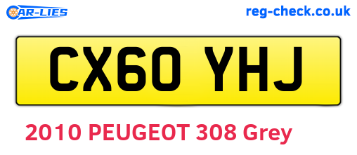 CX60YHJ are the vehicle registration plates.