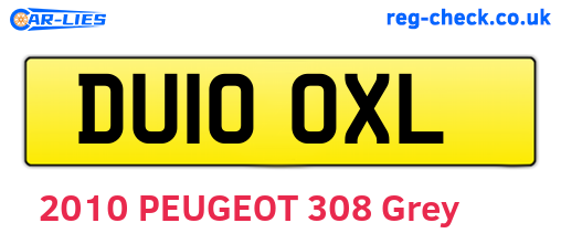 DU10OXL are the vehicle registration plates.