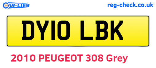 DY10LBK are the vehicle registration plates.