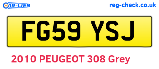 FG59YSJ are the vehicle registration plates.